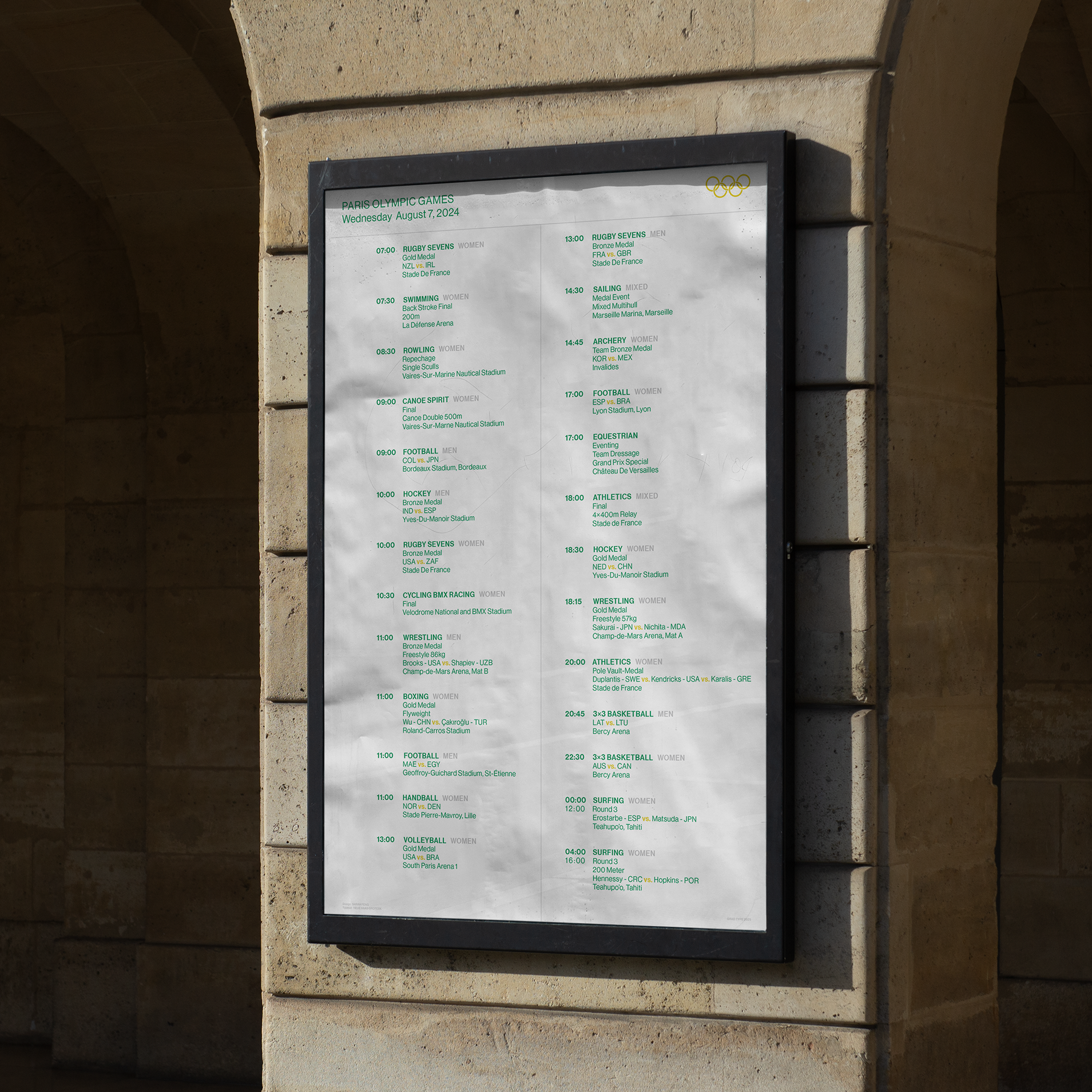 olympics schedule poster