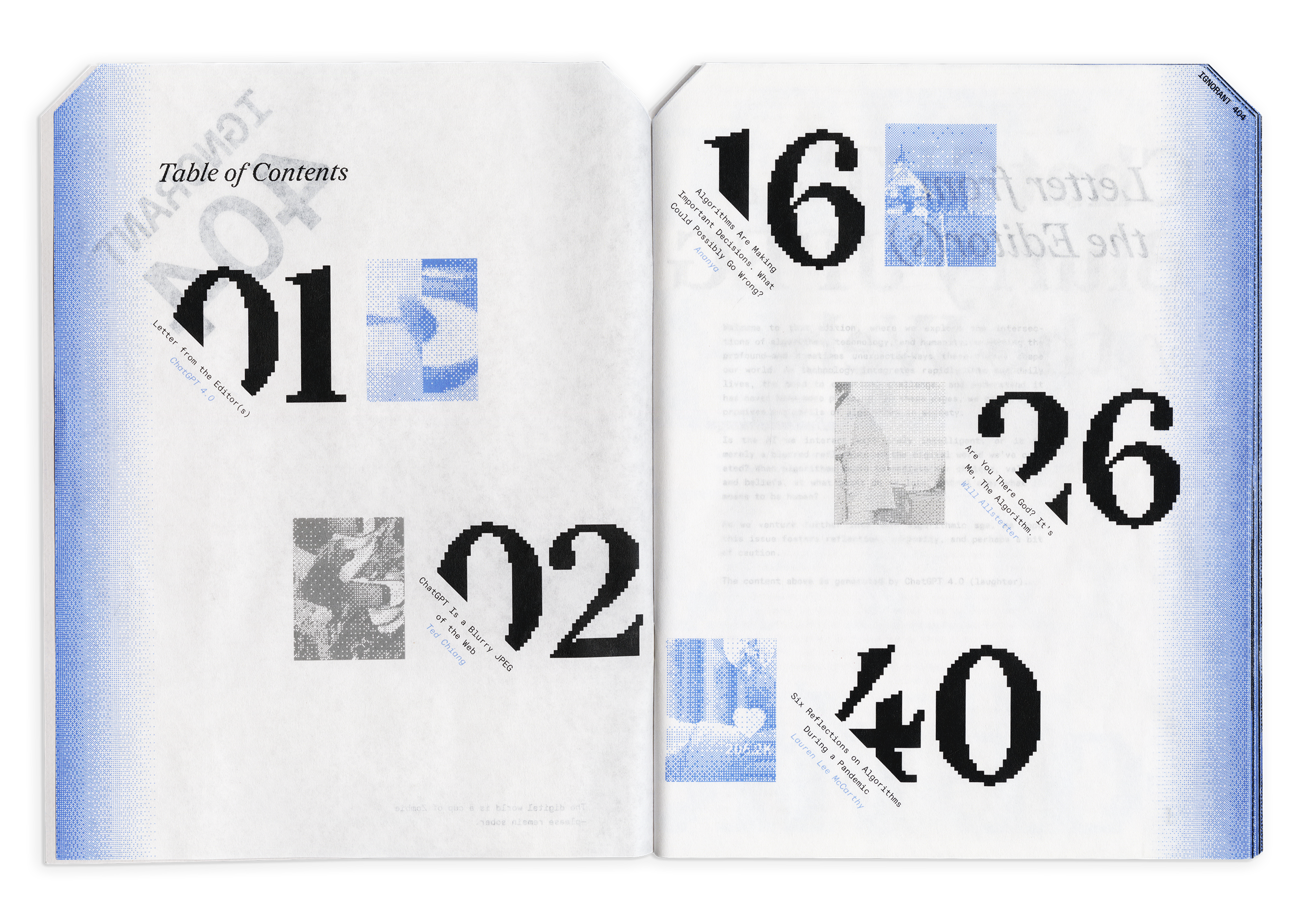 Fictional Publication Design Table of Content